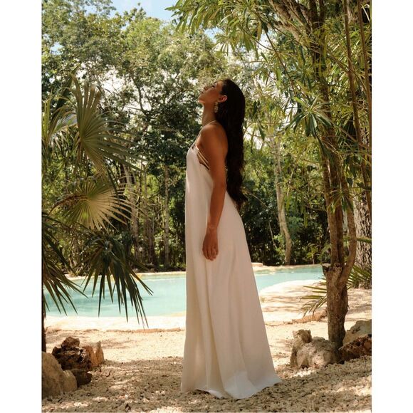 Andrea Iyamah Essi Cotton Maxi Dress Size M $400 - Picture 1 of 15
